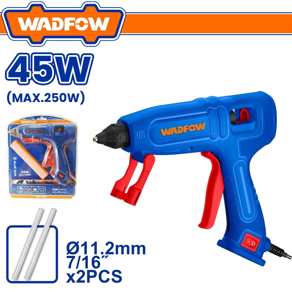 Wadfow Glue Gun 45W w/ (2pcs) 11.2mm Glue Sticks WGL4608 (WPT)