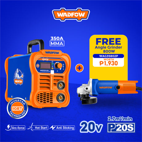 Wadfow 320A / 350A MMA Welding Machine Inverter Portable IGBT with Free Cordless Blower