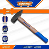 Wadfow Drop-Forged Carbon Steel Hammerhead Machinist Hammer With Hardwood Handle (WHT)