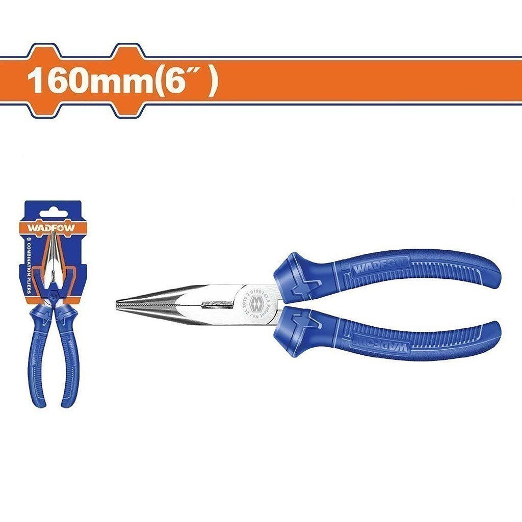 Wadfow 6" | 8" Polish and Anti-Rust Plier Oil Long Nose Pliers Plastic Handle ING-HT