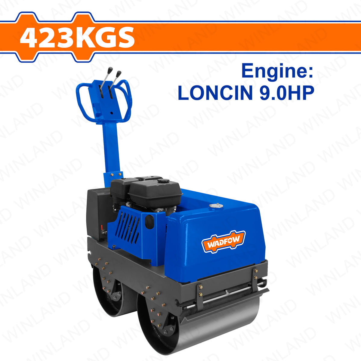 Wadfow 20Liters (423KG/6.0kW(9.0HP) Gasoline Engine Double Drum Roller WDRR2Q502 WAD-PT