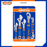 Set of 5 Adjustable Wrenches and Double-Mouth Spanner WAW275K