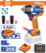 Wadfow by Winland P20S/20V Brushless Motor Lithium-Ion Cordless Impact Wrench 780NM WCD1B78 WAD-CT
