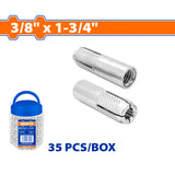 Wadfow 15pcs/120pcs Drop-in Anchor/Tox 1/4inx1in | 1/2inx2in SOLD PER BOTTLE (WHT)