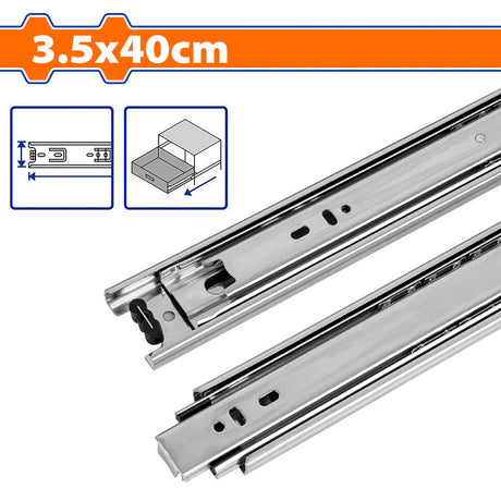 Wadfow Drawer Slide 2PCS/SET Full Extension Ball Bearing (WHT)
