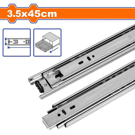 Wadfow Drawer Slide 2PCS/SET Full Extension Ball Bearing (WHT)