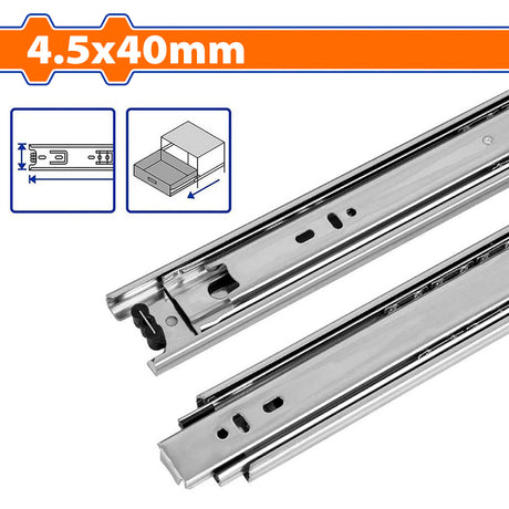 Wadfow Drawer Slide 2PCS/SET Full Extension Ball Bearing (WHT)