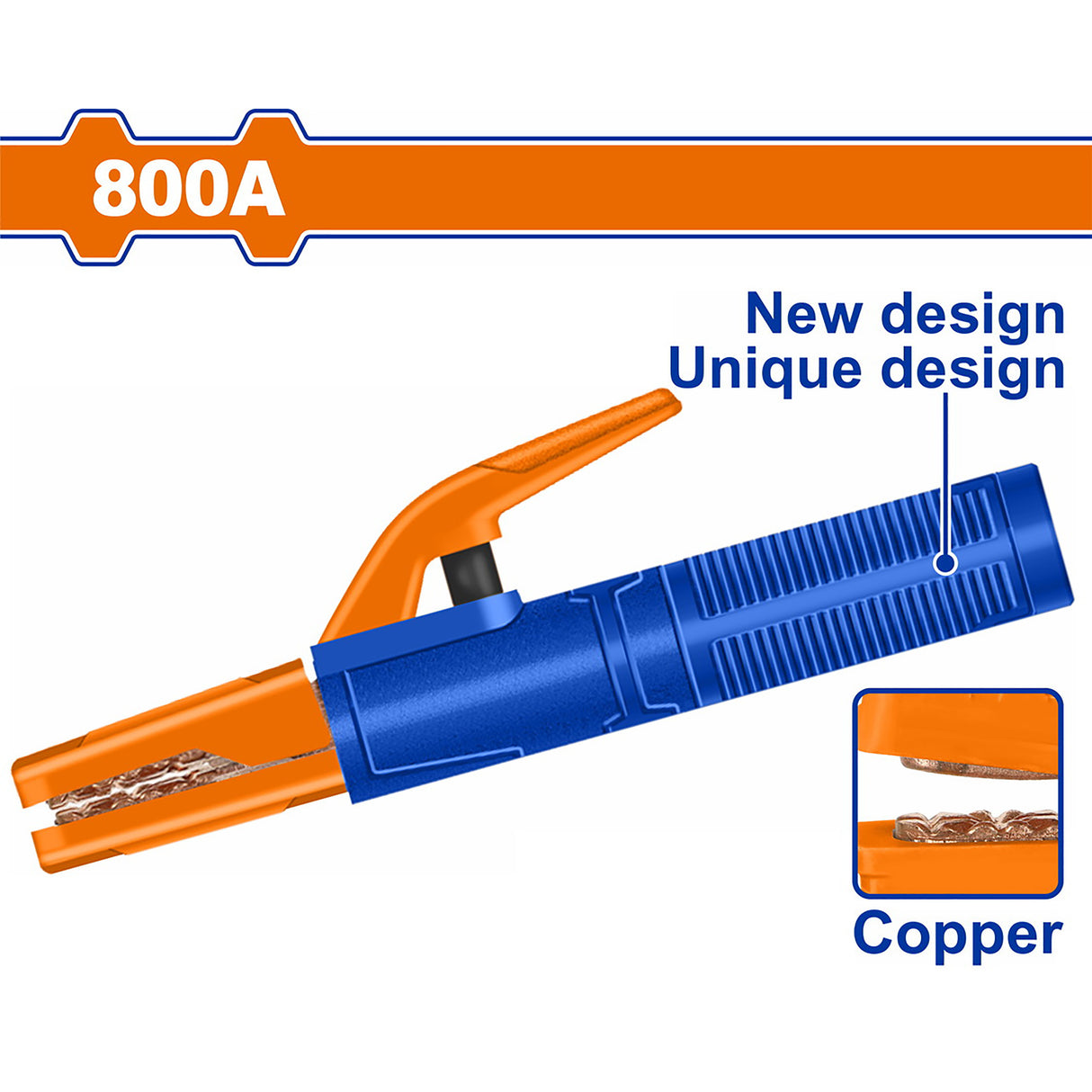 Wadfow Electrode Holder Suitable for MMA Welding Machine 200A / 300A / 600A / 800A (WHT)