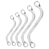 Set of 5 S-shaped double-head Ring Wrench 8-22mm 45# carbon steel, polished WFR4405