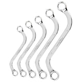 Set of 5 S-shaped double-head Ring Wrench 8-22mm 45# carbon steel, polished WFR4405