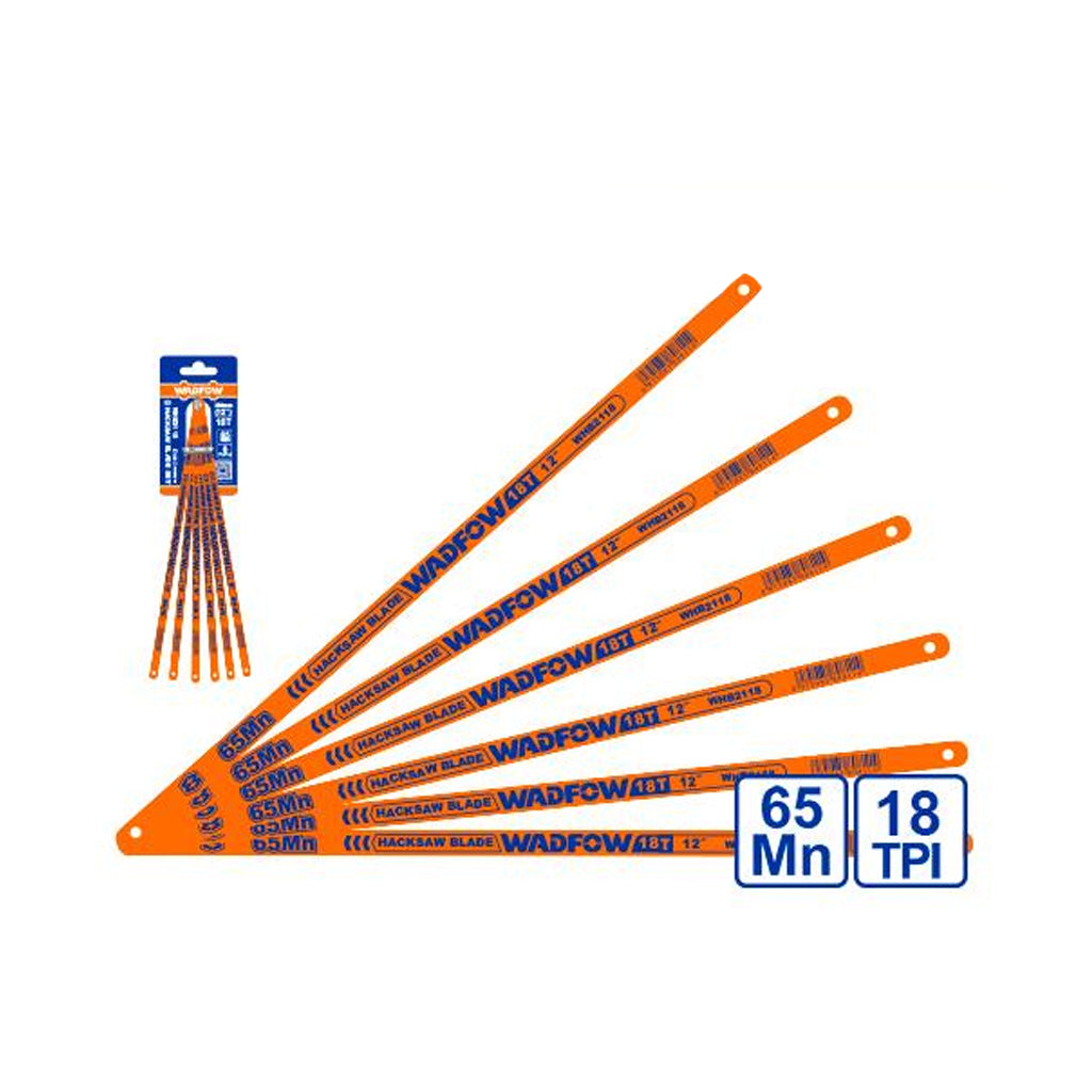 Wadfow WHB2118 | WHB2124 SET of 6 Pieces Hack Saw Bi-Metal Hacksaw Blade 18T-24T 300mm/12inch