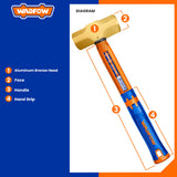 Wadfow Non-Sparking Sledge Hammer w/ Fiberglass Handle 2LB/900g-8LB/3600g