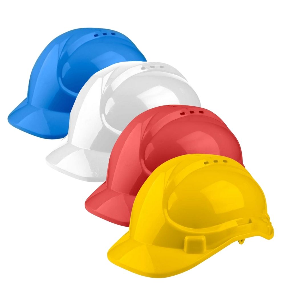 Wadfow 100% HDPE Safety Helmet Hard Hat Plastic Material with Chin Strap WSH130 (WHT)