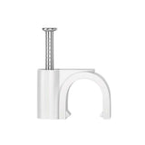 Wadfow Round Plastic Construction and Zinc Plated Nails Cable Clips 100pcs/set WFQ13 (WHT)