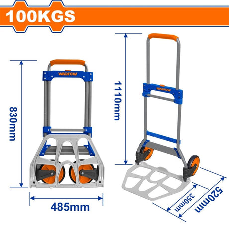 Wadfow 60kg-100kg Foldable Hand Truck with Compact design & easy to store WAD-HT
