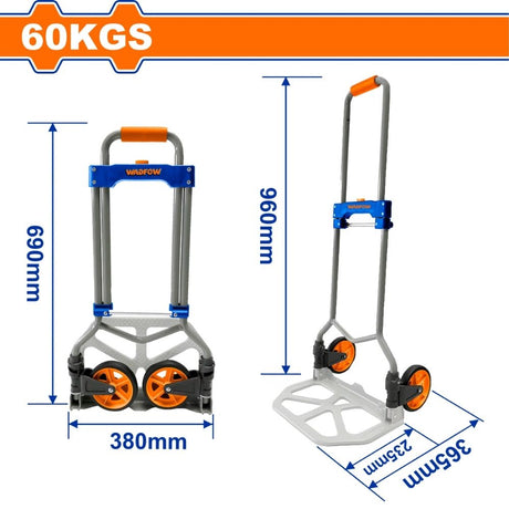 Wadfow 60kg-100kg Foldable Hand Truck with Compact design & easy to store WAD-HT
