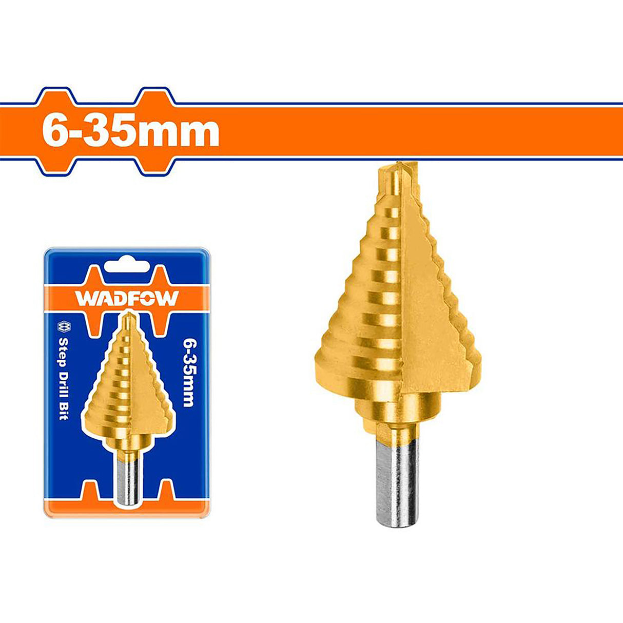Wadfow Step Drill Cone Bits High Speed Steel 4-12mm / 4-20mm / 4-32mm / 6-35mm (WHT)