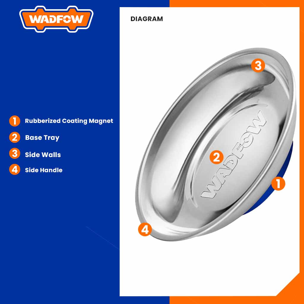 Round Stainless steel Magnetic Storage Tray 150mm