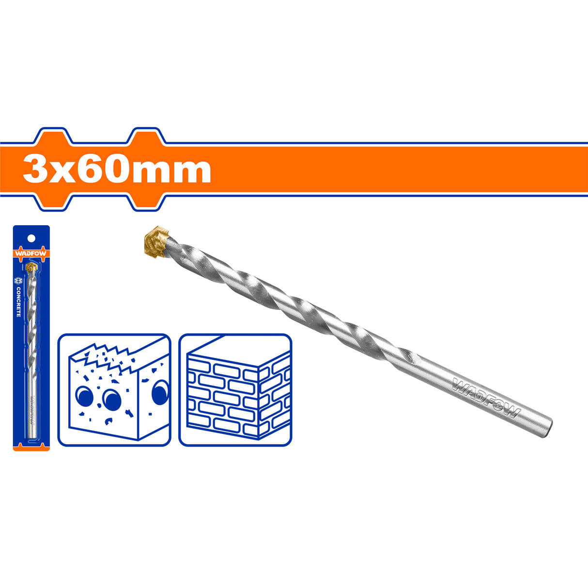 Wadfow Industrial Masonry Drill Bit For Rotary Hammer 1 Piece WAD-HT