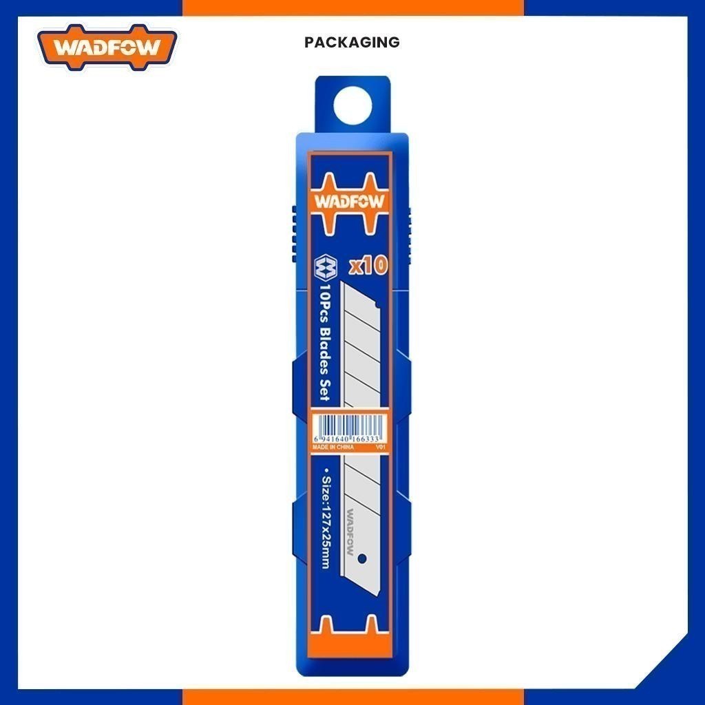 Wadfow WMK1K25 Snap-Off Knife Blades Set 10 Pieces WHT