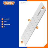 Wadfow WMK1K25 Snap-Off Knife Blades Set 10 Pieces WHT
