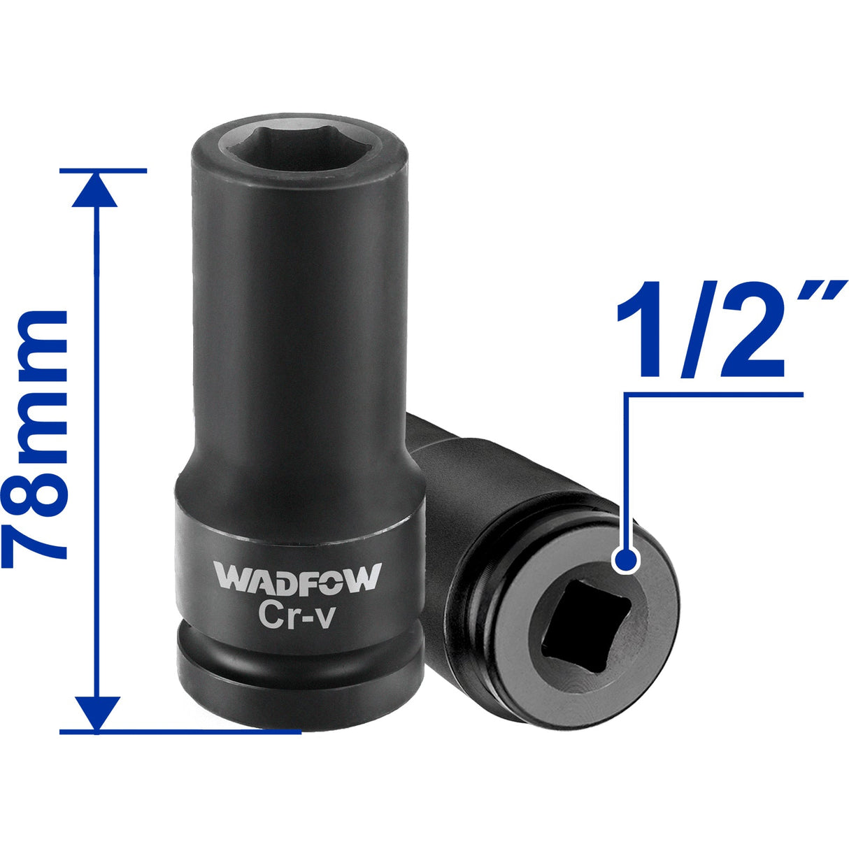 1/2" Cold Extrusion Drive Deep Impact Socket Set Cr-V 10mm-27mm