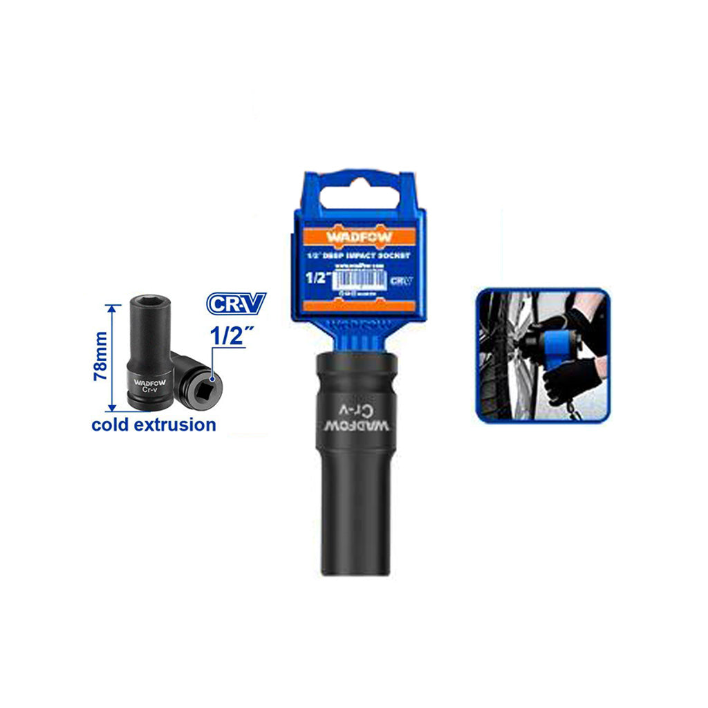 1/2" Cold Extrusion Drive Deep Impact Socket Set Cr-V 10mm-27mm