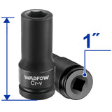 1-inches Cold Extrusion Drive Deep Impact Socket Set Cr-Mo 19mm-65mm