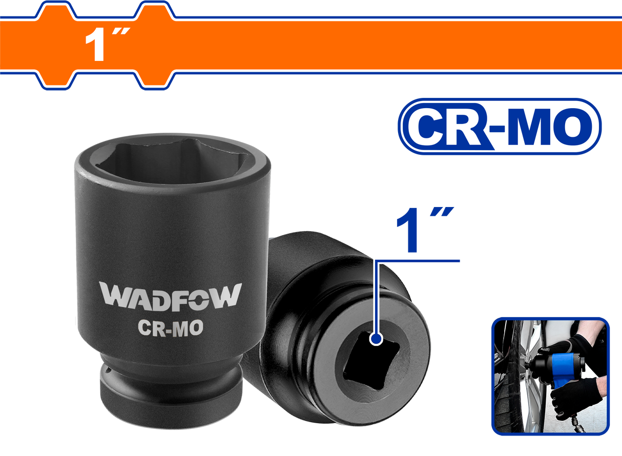 1-inches Cold Extrusion Drive Deep Impact Socket Set Cr-Mo 19mm-65mm