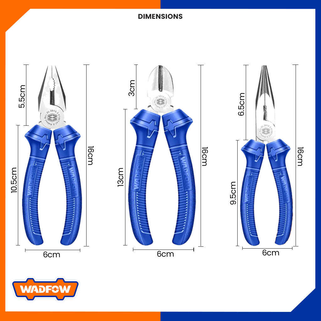 3pcs Pliers Set 6 Inch WPS0623