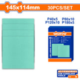 Wadfow 30PCS/Set Sanding Sheet for Orbital Sander & Palm Sander(Green) for Cordless Tools WAD-HT