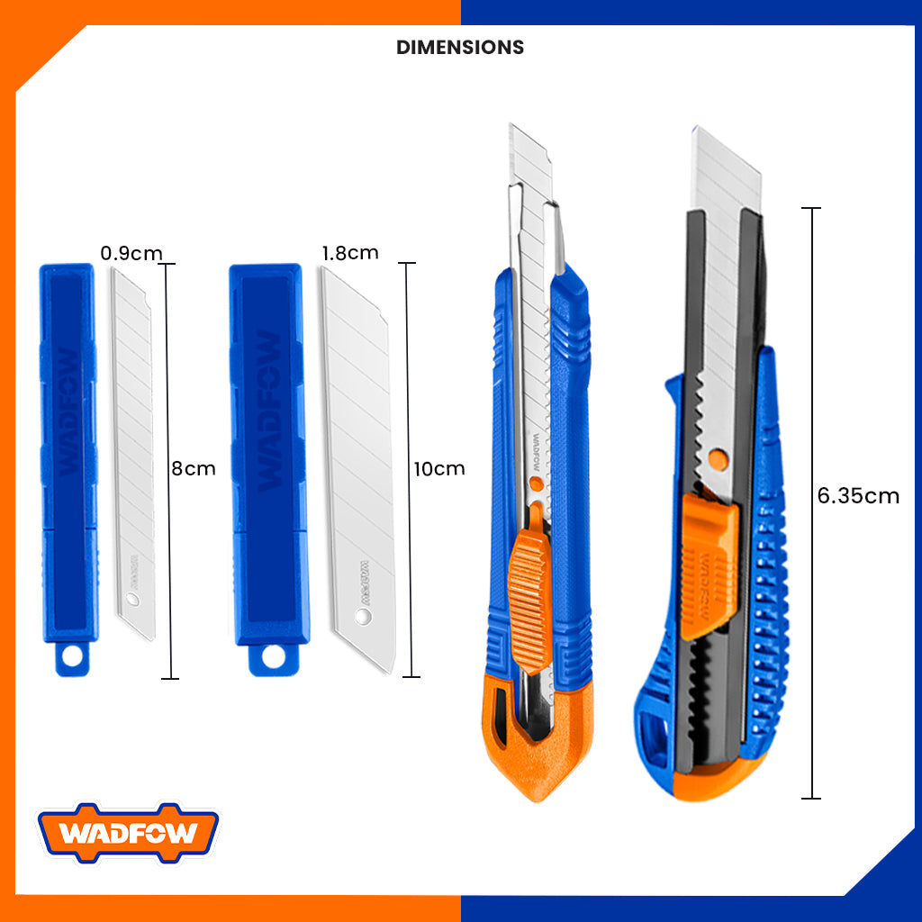 Set of 4 PCS Snap-Off Blade Knife Set (10Pcs/Set 9x80mm | 10Pcs/Set 18x100mm blade) WSK2204