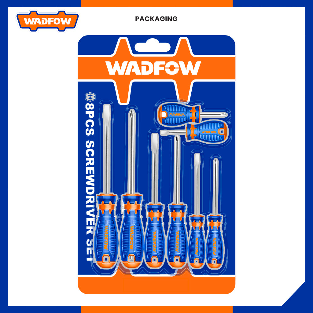 Screwdriver Set Cr-V Round Shank 8 Pieces WSS1408
