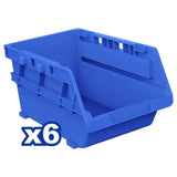 Set of 6pcs Plastic Trays (Open Type) Storage Bins 165x110x80mm WTB8336