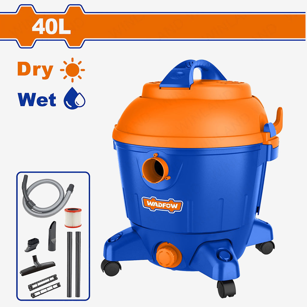 Wadfow 1200W Wet & Dry Vacuum Cleaner 40L Capacity Household Floor Cleaning Tools WVR7A40