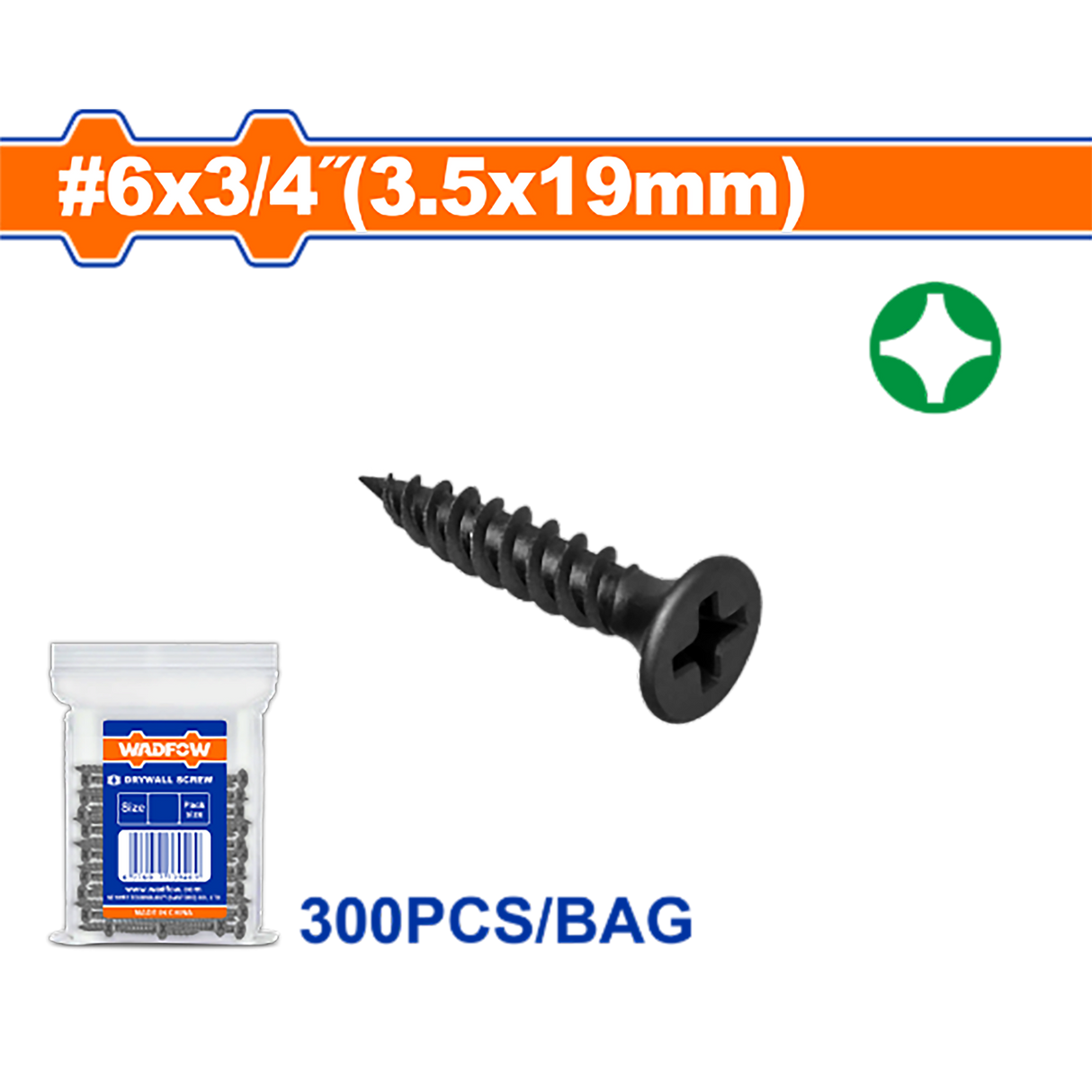 Wadfow 200pcs/300pcs High Quality Carbon Steel Drywall Screw SOLD PER PACK