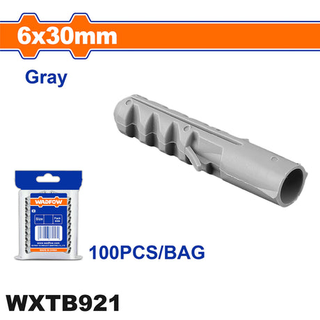 Wadfow Fish Plastic Anchor 5mm-10mm Screw Drywall Fixing Gripper Plug Tube SOLD PER PACK (WHT)