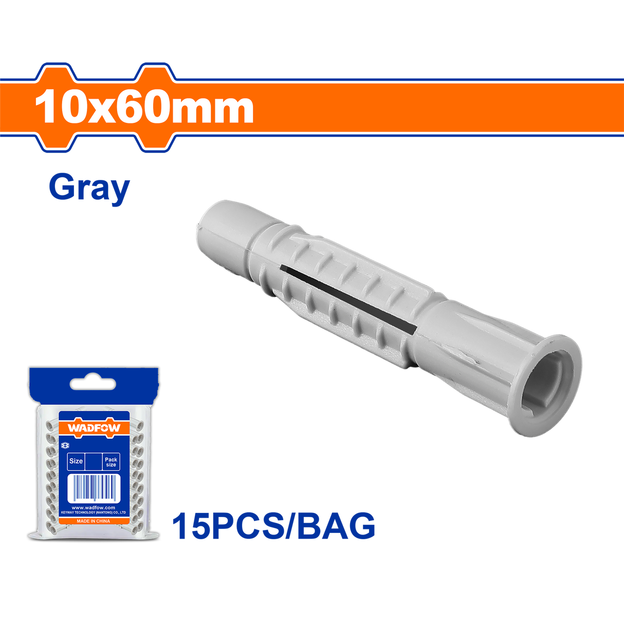 Wadfow Universal Plastic Anchor Tox PE ﻿Material Gray (WHT)