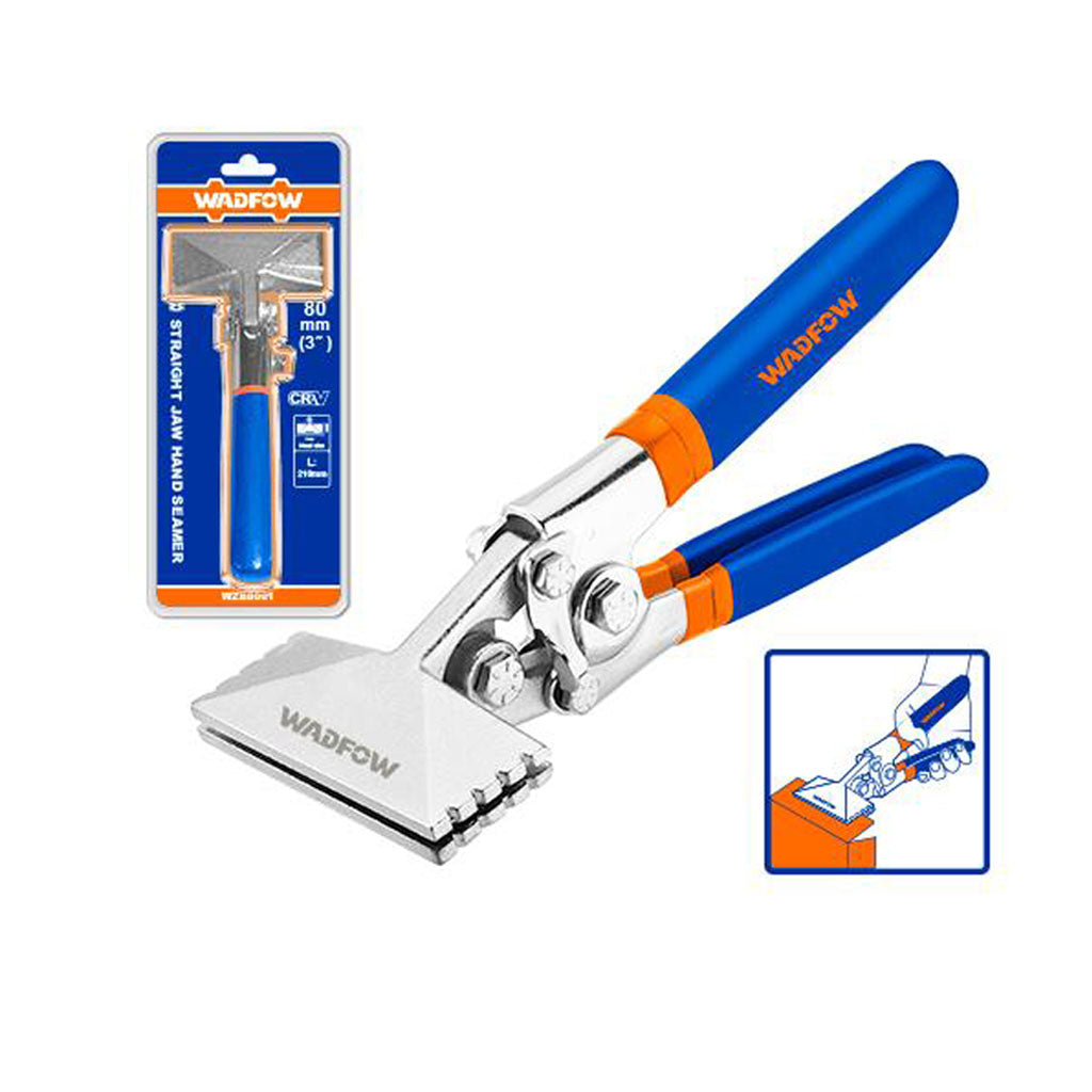80mm(3") / 150mm(6") Straight Jaw Hand Seamer with Comfortable Soft Handle