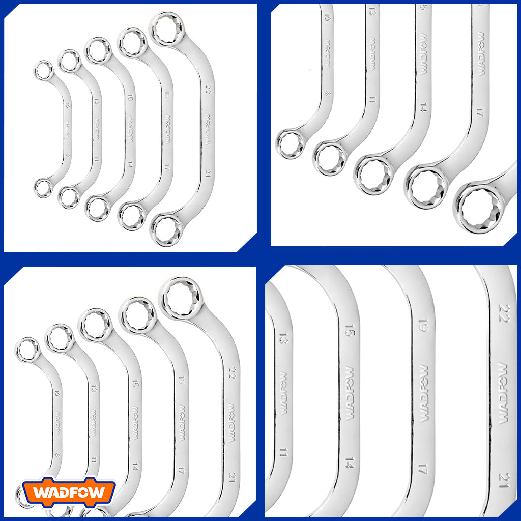 Set of 5 Half Moon Ring Wrench 8-22mm WFR3405