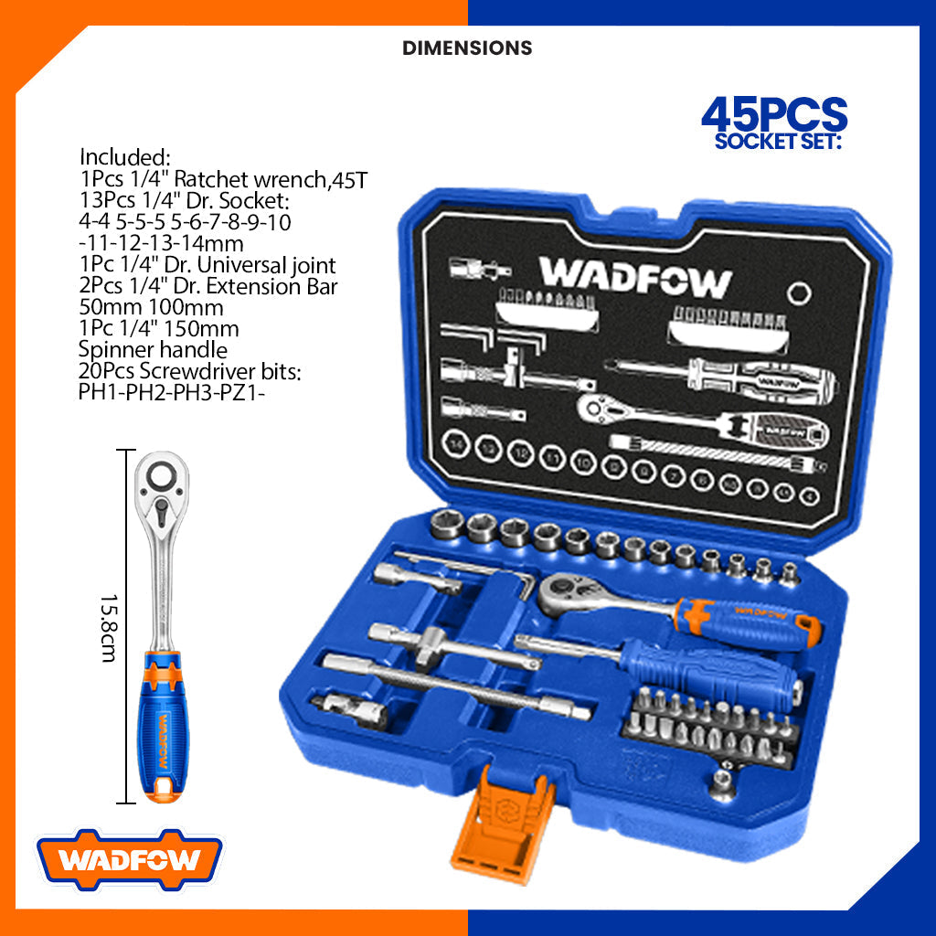 Socket Wrench Tool Set 45-pieces