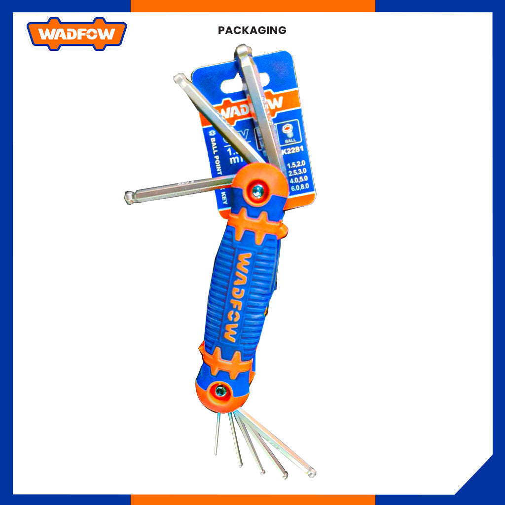 8Pcs Portable Pocket Ball Point Hex Key Ring Wrench Set