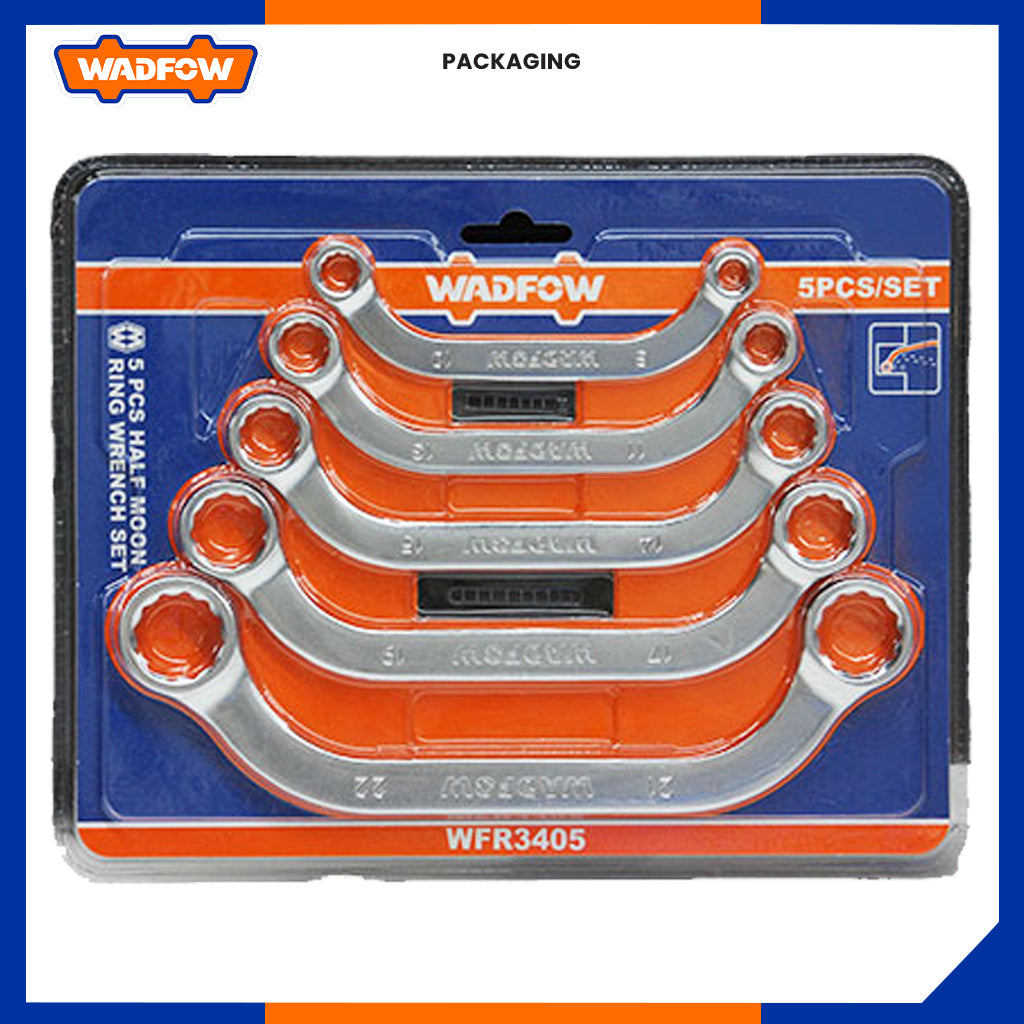 Set of 5 Half Moon Ring Wrench 8-22mm WFR3405