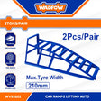 WADFOW 2 Ton Car Ramps Pair | Max Tyre Width 210mm | Heavy-Duty Vehicle Lifting Accessory