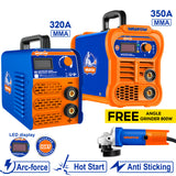 Wadfow 320A / 350A MMA Welding Machine Inverter Portable IGBT with Free Angle Grinder