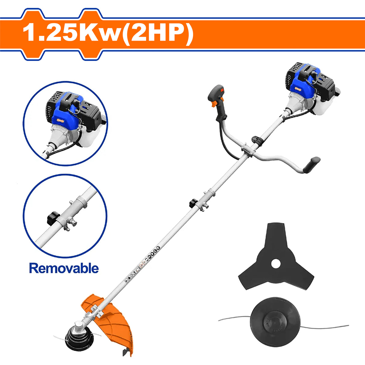 WGM2543 Gasoline Grass Trimmer and Brush Cutter 1.25Kw(2HP)