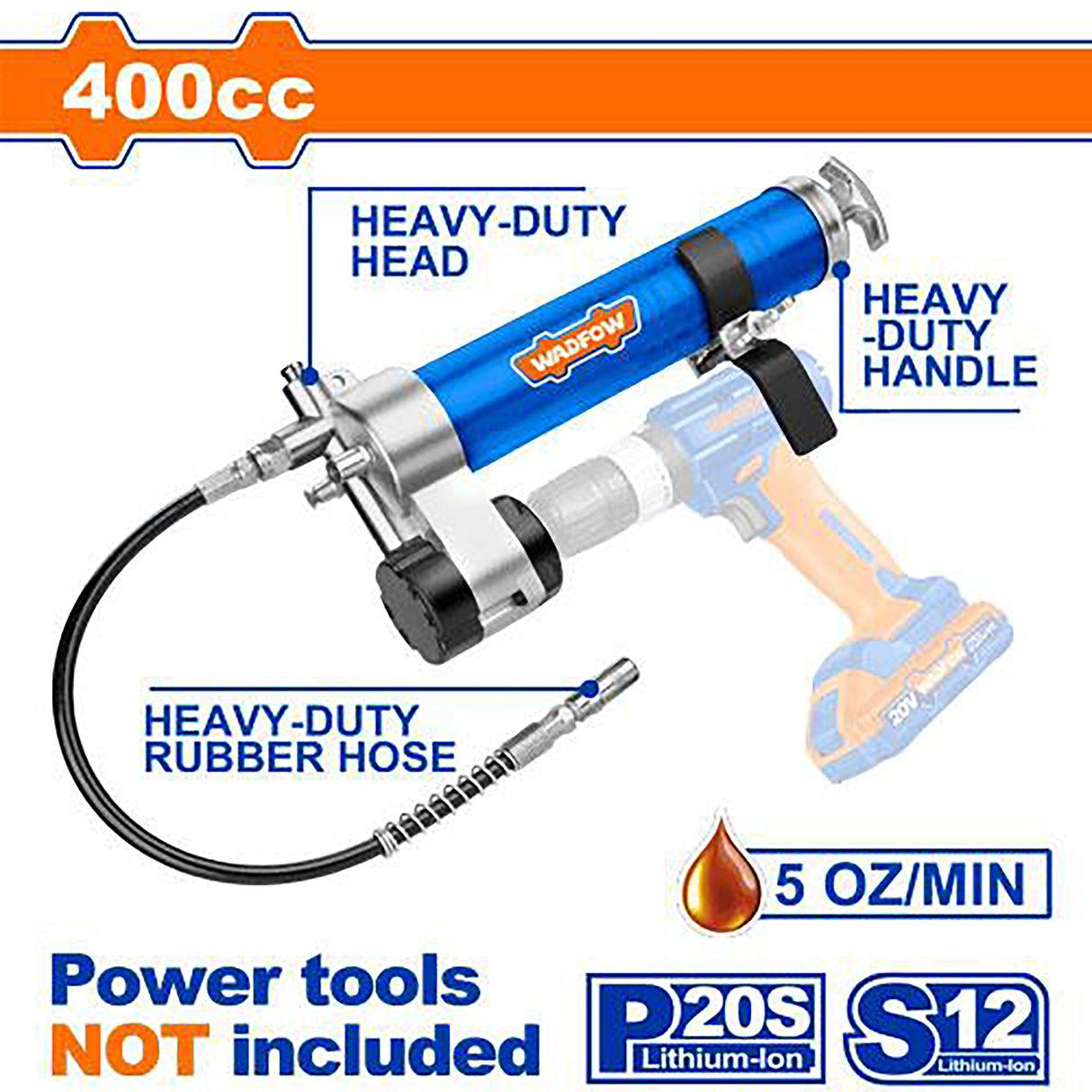 WGG5540 400CC Bulk / 14Oz Cartridge Grease Gun Attachment WAD-HT
