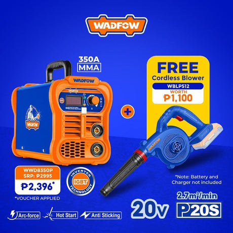Wadfow 320A / 350A MMA Welding Machine Inverter Portable IGBT with Free Cordless Blower