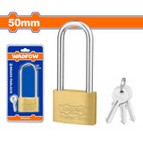 Wadfow Heavy Duty Long Shackle Brass Padlock Padlock 30mm-50mm W/ 3 Pcs Iron Keys WAD-HT