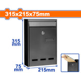 Wadfow  Metal Mailbox - Black